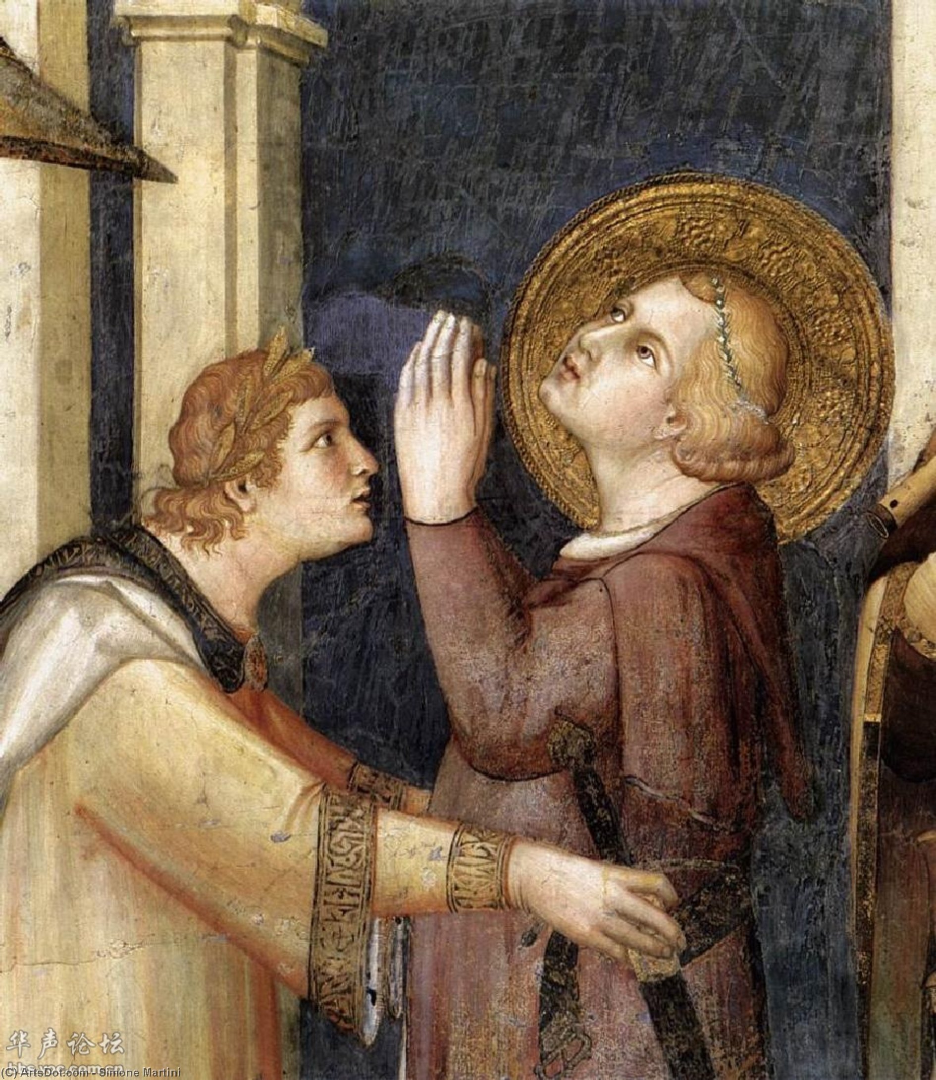 Wikioo.org – L'Enciclopedia delle Belle Arti - Pittura, Opere di Simone Martini - Cattedrale di St Balestruccio  è  Cavaliere  particolare