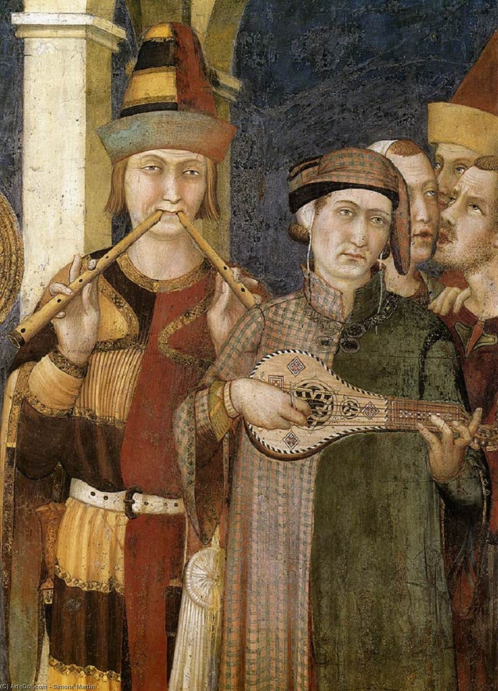 Wikioo.org - Bách khoa toàn thư về mỹ thuật - Vẽ tranh, Tác phẩm nghệ thuật Simone Martini - St. Martin is Knighted (detail)