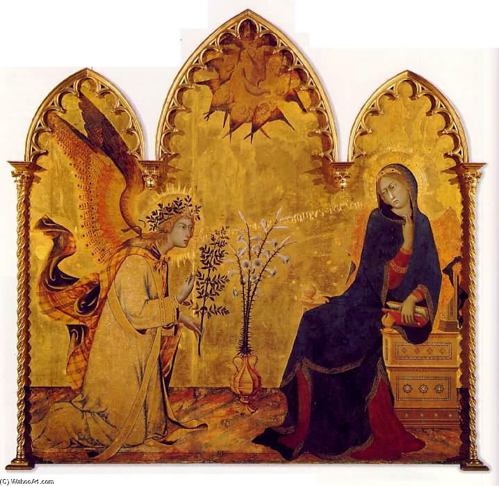 Wikioo.org - สารานุกรมวิจิตรศิลป์ - จิตรกรรม Simone Martini - The Annunciation and the Two Saints (detail)