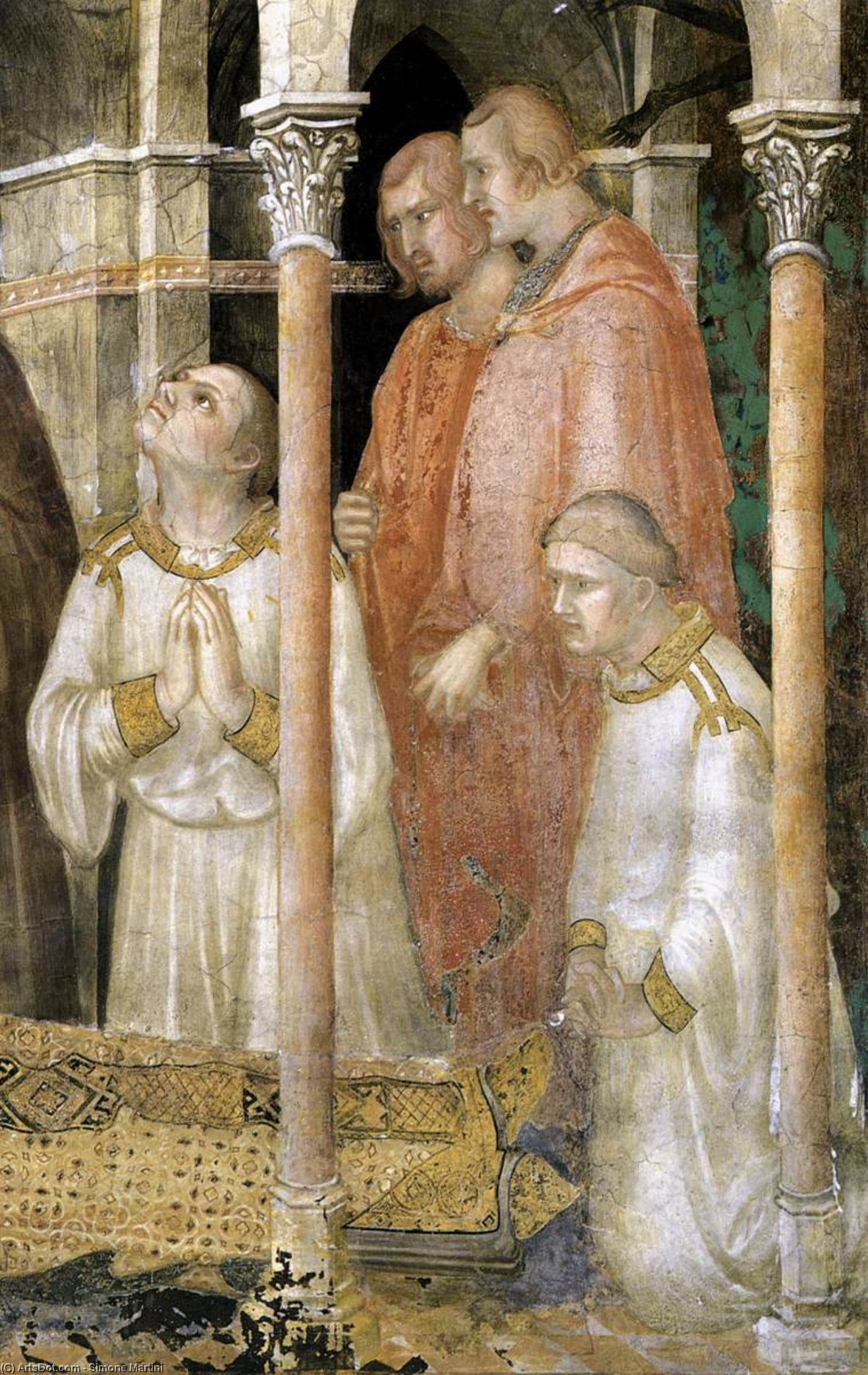 Wikioo.org - The Encyclopedia of Fine Arts - Painting, Artwork by Simone Martini - The Death of St Martin (detail)