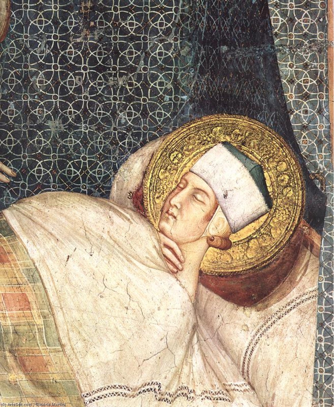 WikiOO.org - Enciclopedia of Fine Arts - Pictura, lucrări de artă Simone Martini - The Dream of St. Martin (detail)