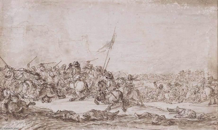 Wikioo.org - The Encyclopedia of Fine Arts - Painting, Artwork by Francesco Simonini - Battle Scene with Raised Standard