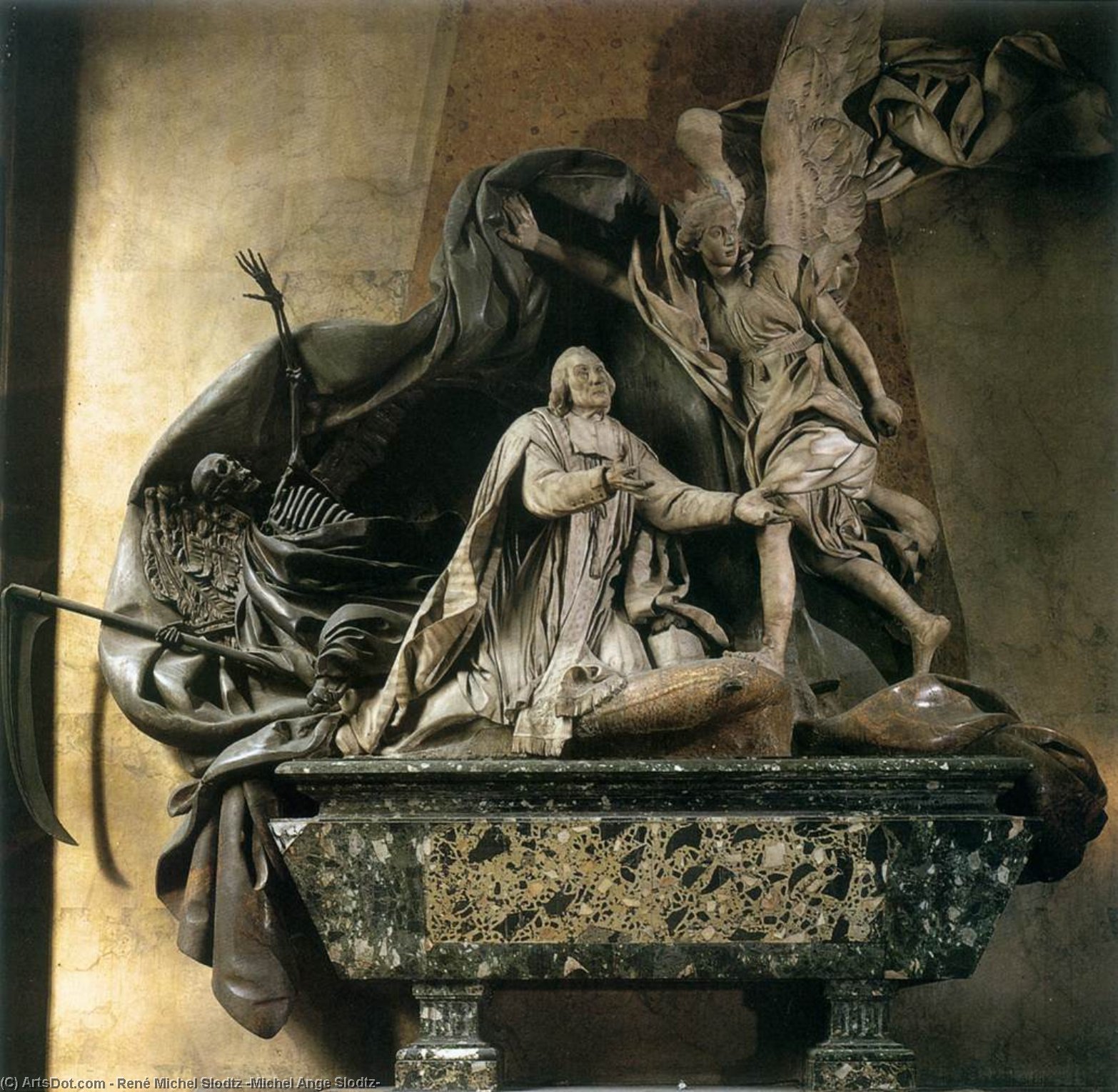 Wikioo.org - สารานุกรมวิจิตรศิลป์ - จิตรกรรม René Michel Slodtz (Michel Ange Slodtz) - Funeral Monument to Languet de Gergy