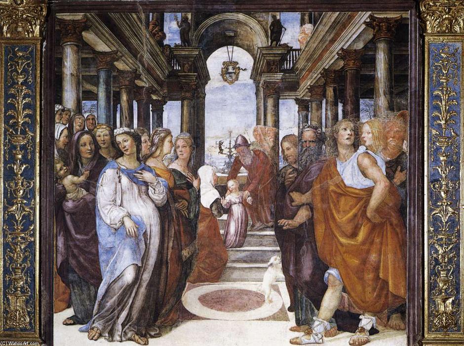 Wikioo.org – La Enciclopedia de las Bellas Artes - Pintura, Obras de arte de Il Sodoma (Giovanni Antonio Bazzi) - el presentación de virgen en el templo