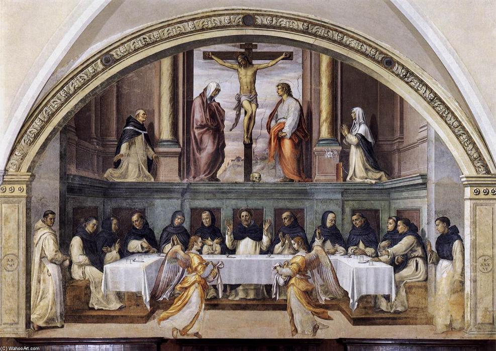 Wikioo.org - The Encyclopedia of Fine Arts - Painting, Artwork by Giovanni Antonio Sogliani - St Dominic and his Friars Fed by Angels
