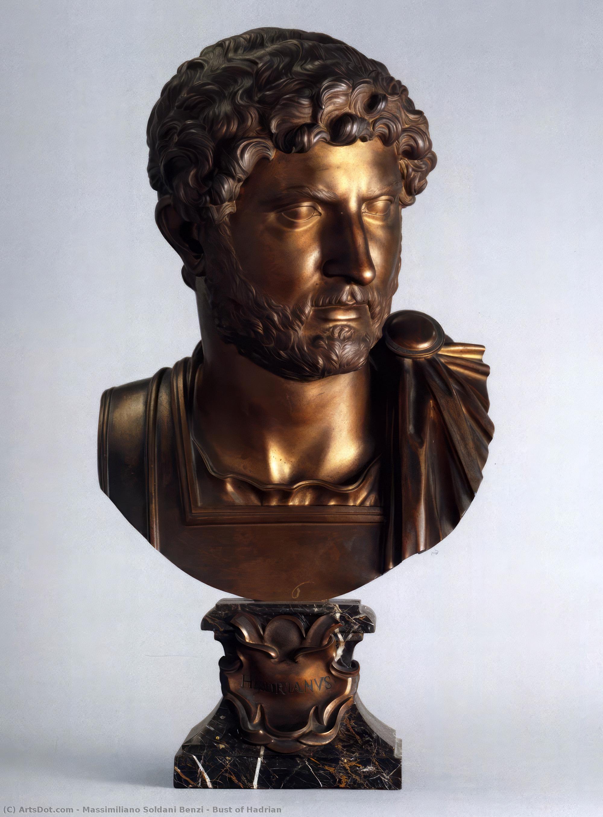 Wikioo.org - The Encyclopedia of Fine Arts - Painting, Artwork by Massimiliano Soldani Benzi - Bust of Hadrian