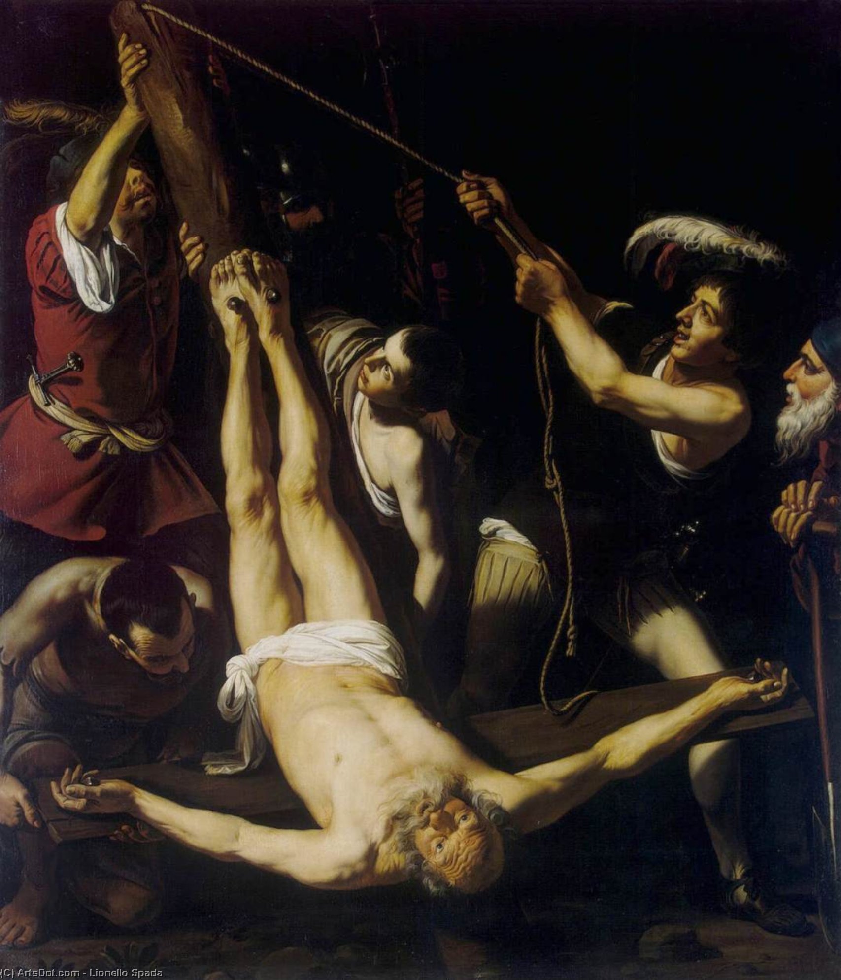 Wikioo.org - สารานุกรมวิจิตรศิลป์ - จิตรกรรม Lionello Spada - Martyrdom of St Peter