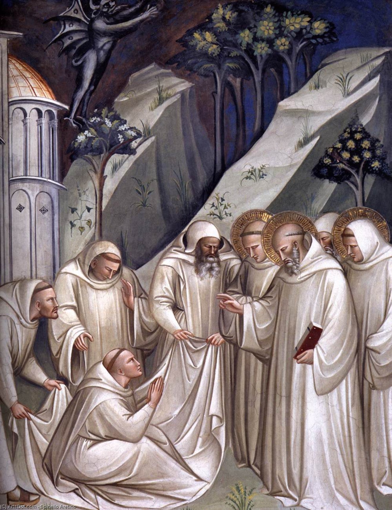 Wikioo.org - The Encyclopedia of Fine Arts - Painting, Artwork by Spinello Aretino - Stories from the Legend of St Benedict (detail)