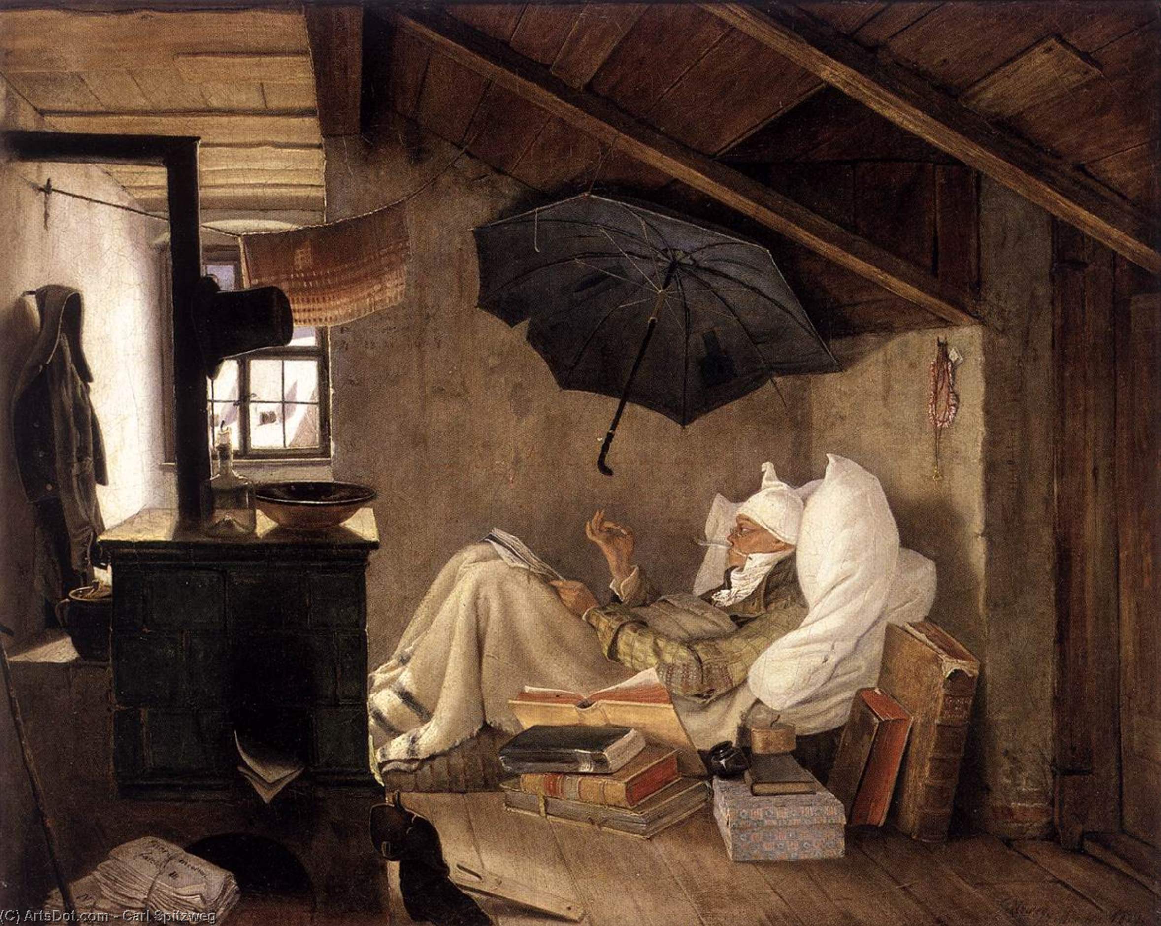 WikiOO.org - Енциклопедія образотворчого мистецтва - Живопис, Картини
 Carl Spitzweg - The Poor Poet