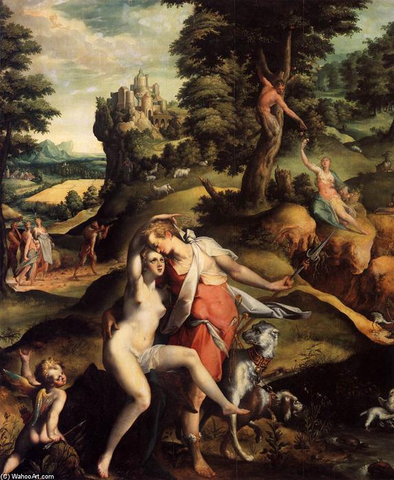 Wikioo.org - The Encyclopedia of Fine Arts - Painting, Artwork by Bartholomeus Spranger - Venus and Adonis