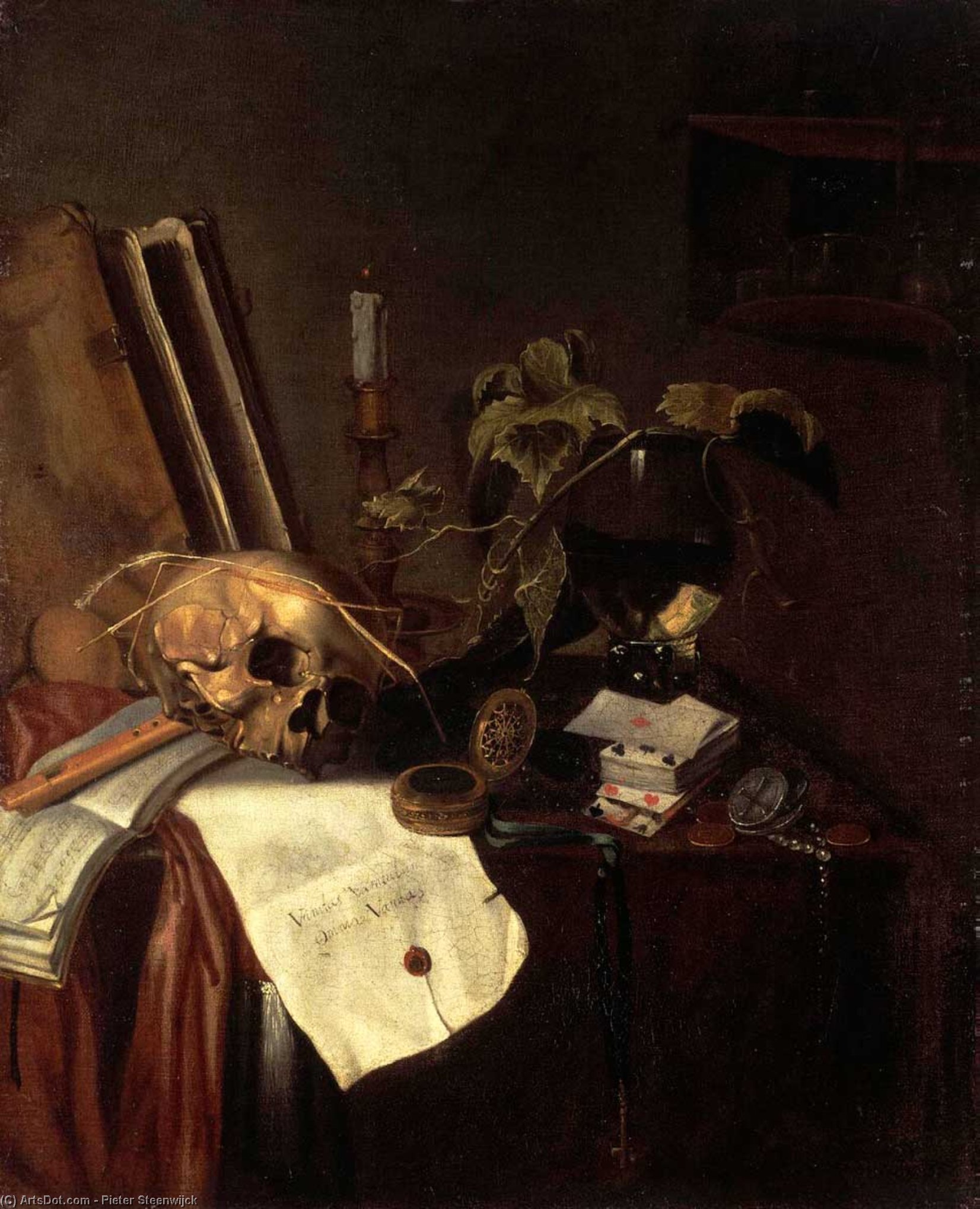 Wikioo.org - The Encyclopedia of Fine Arts - Painting, Artwork by Pieter Steenwijck - Still-Life
