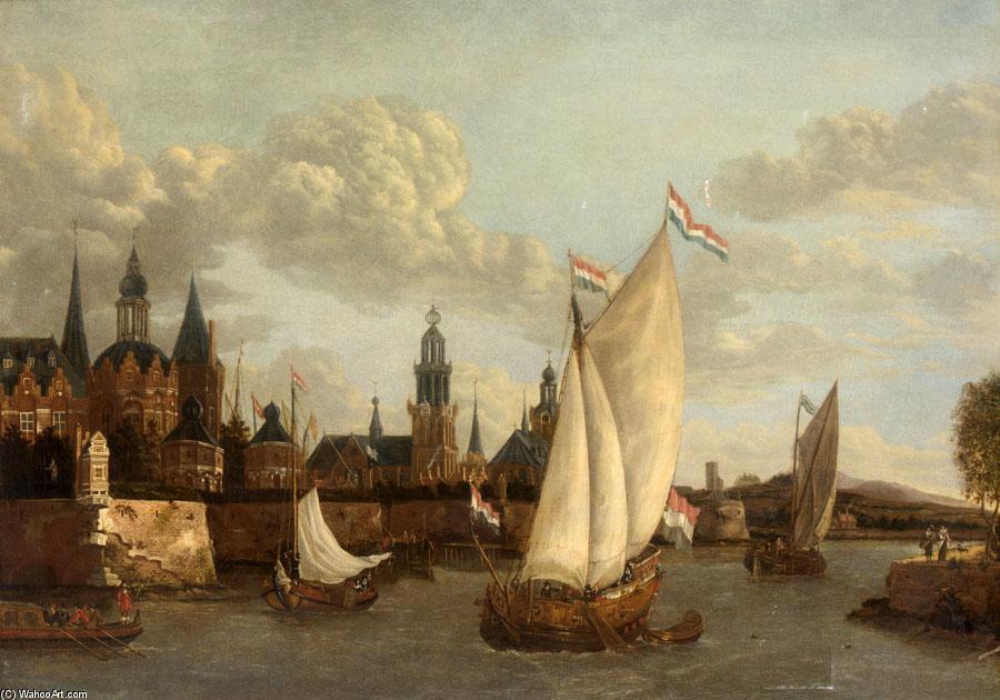 Wikoo.org - موسوعة الفنون الجميلة - اللوحة، العمل الفني Jacobus Storck - Capriccio View of Haarlem