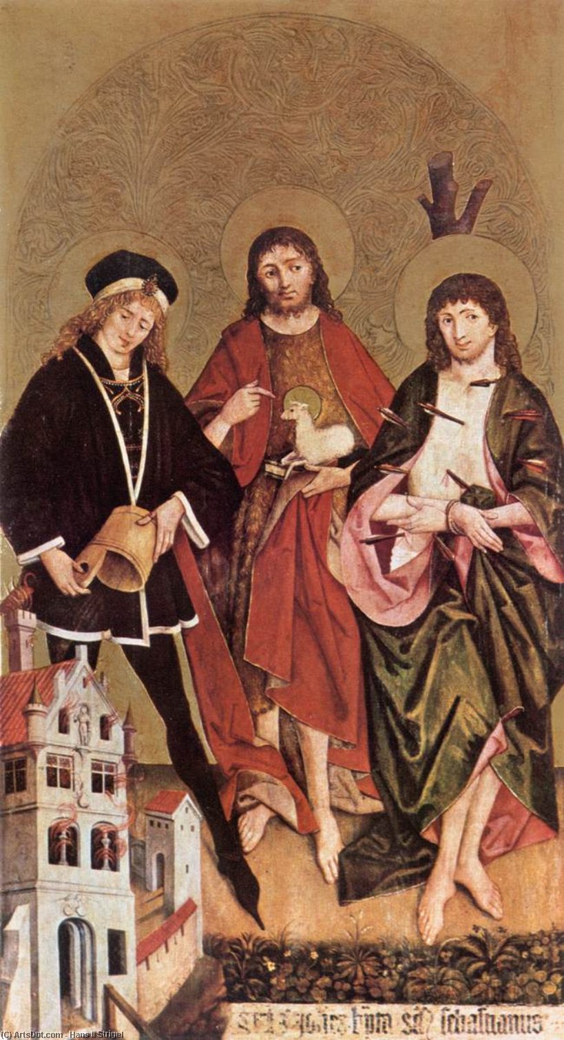 WikiOO.org - 백과 사전 - 회화, 삽화 Hans Ii Strigel - Sts Florian, John the Baptist and Sebastian