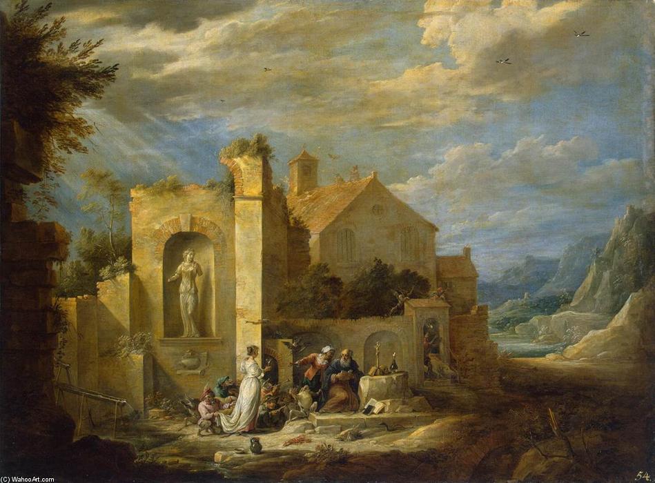 Wikioo.org – L'Enciclopedia delle Belle Arti - Pittura, Opere di David The Younger Teniers - Tentazione di Sant Antonio