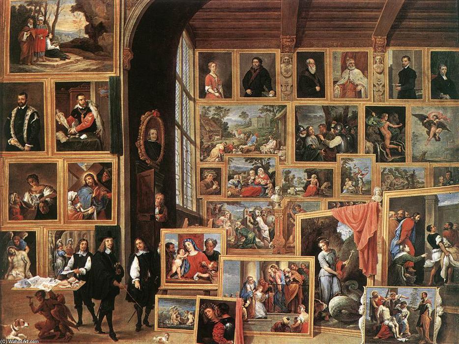 Wikioo.org - The Encyclopedia of Fine Arts - Painting, Artwork by David The Younger Teniers - The Gallery of Archduke Leopold in Brussels