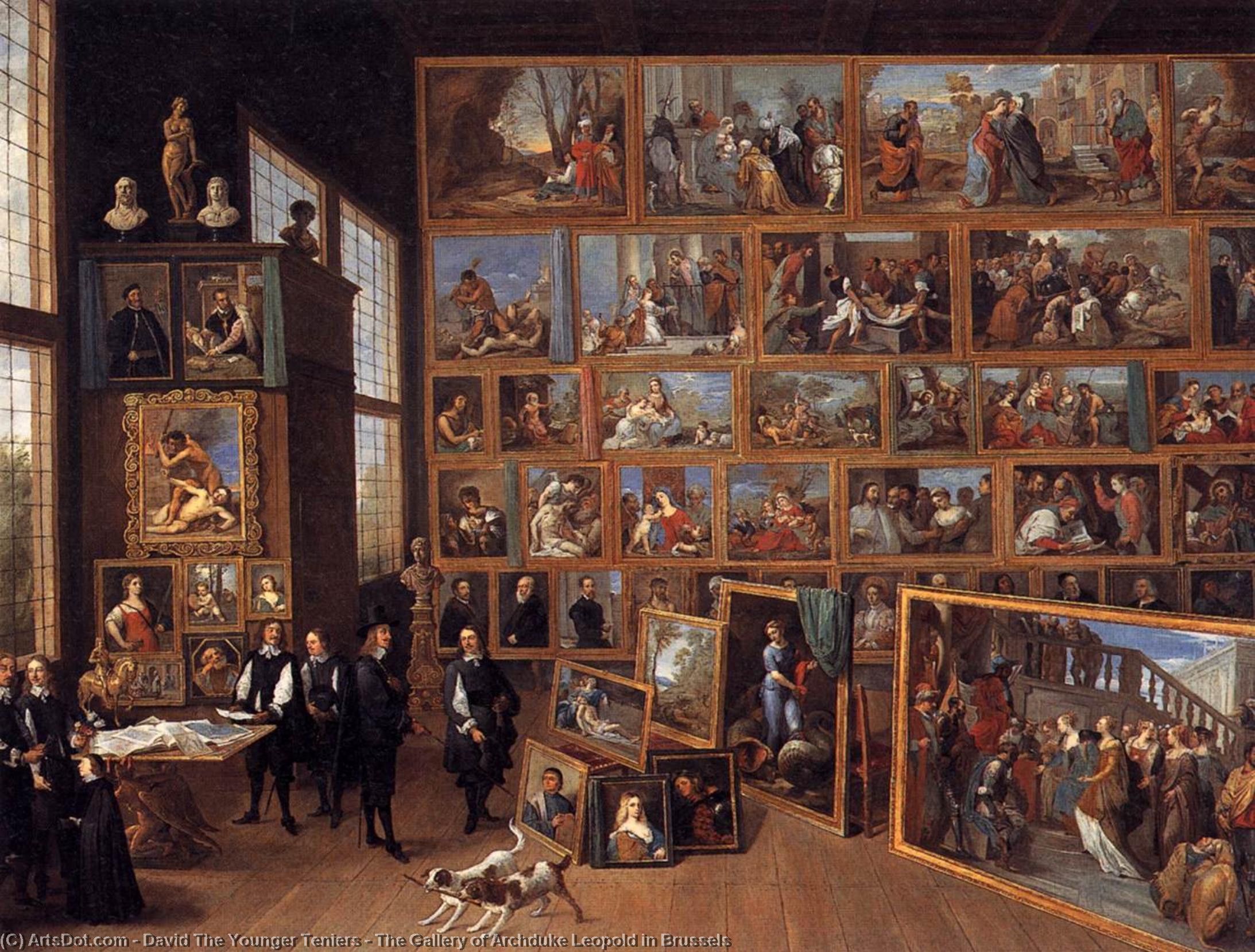 Wikioo.org - The Encyclopedia of Fine Arts - Painting, Artwork by David The Younger Teniers - The Gallery of Archduke Leopold in Brussels