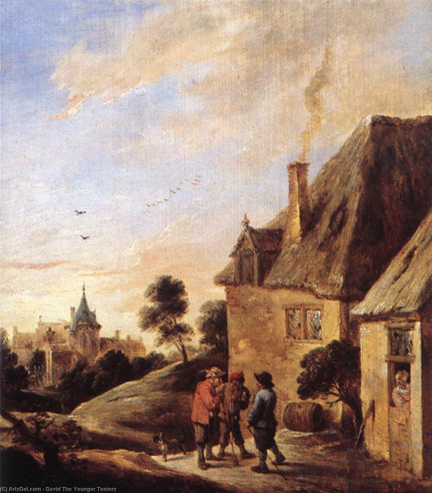 WikiOO.org – 美術百科全書 - 繪畫，作品 David The Younger Teniers - 村庄 场景