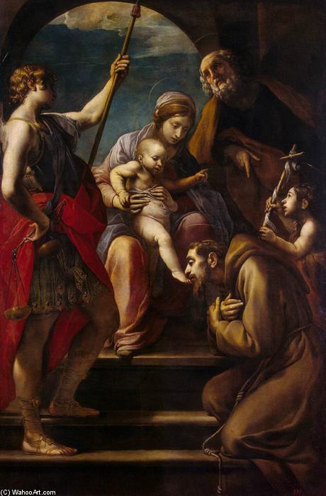 Wikioo.org - The Encyclopedia of Fine Arts - Painting, Artwork by Alessandro Tiarini - Holy Family with Saints