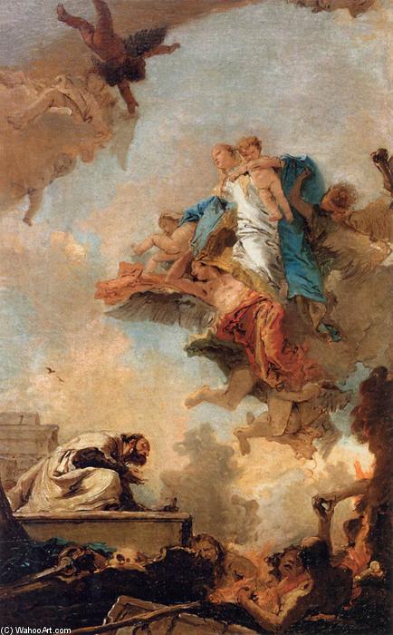 Wikioo.org - The Encyclopedia of Fine Arts - Painting, Artwork by Giovanni Battista Tiepolo - Apparition of the Virgin to St Simon Stock