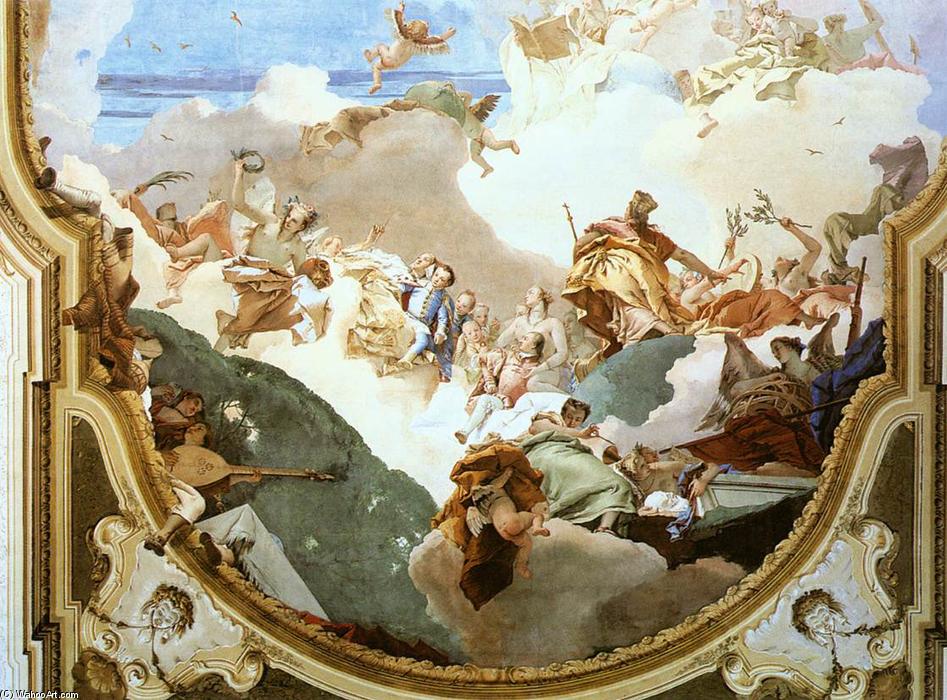 Wikioo.org – La Enciclopedia de las Bellas Artes - Pintura, Obras de arte de Giovanni Battista Tiepolo - La apoteosis de la familia Pisani (detalle)