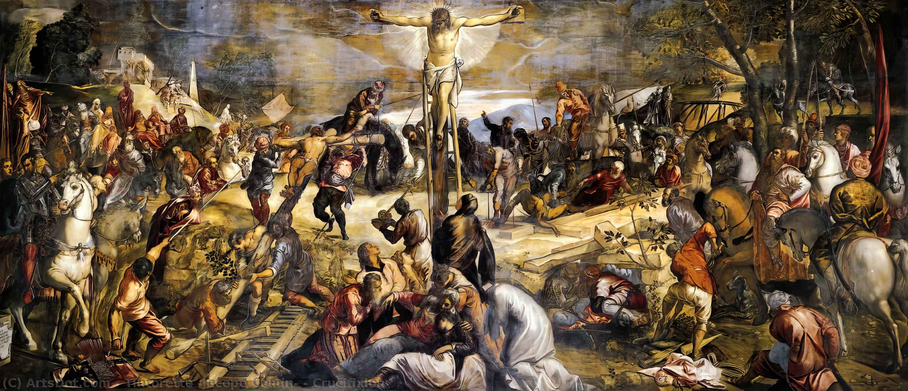 Wikioo.org - The Encyclopedia of Fine Arts - Painting, Artwork by Tintoretto (Jacopo Comin) - Crucifixion