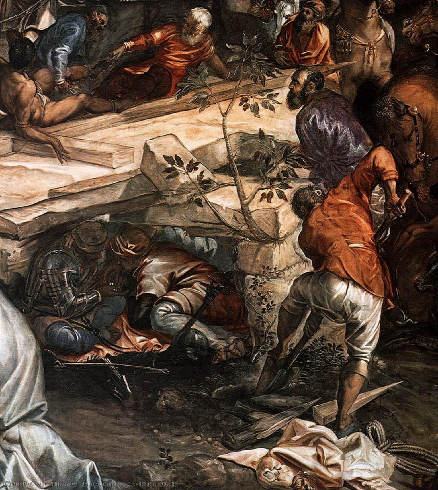 WikiOO.org - Энциклопедия изобразительного искусства - Живопись, Картины  Tintoretto (Jacopo Comin) - Распятие на кресте фрагмент