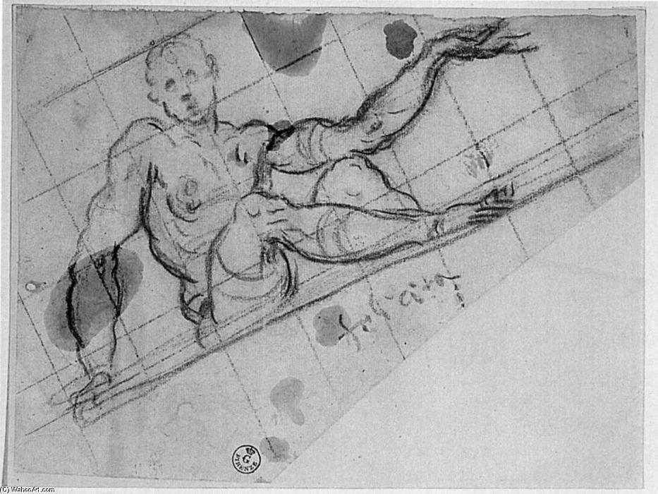 WikiOO.org - Güzel Sanatlar Ansiklopedisi - Resim, Resimler Tintoretto (Jacopo Comin) - Design for an Allegory of Fortune (Felicità)