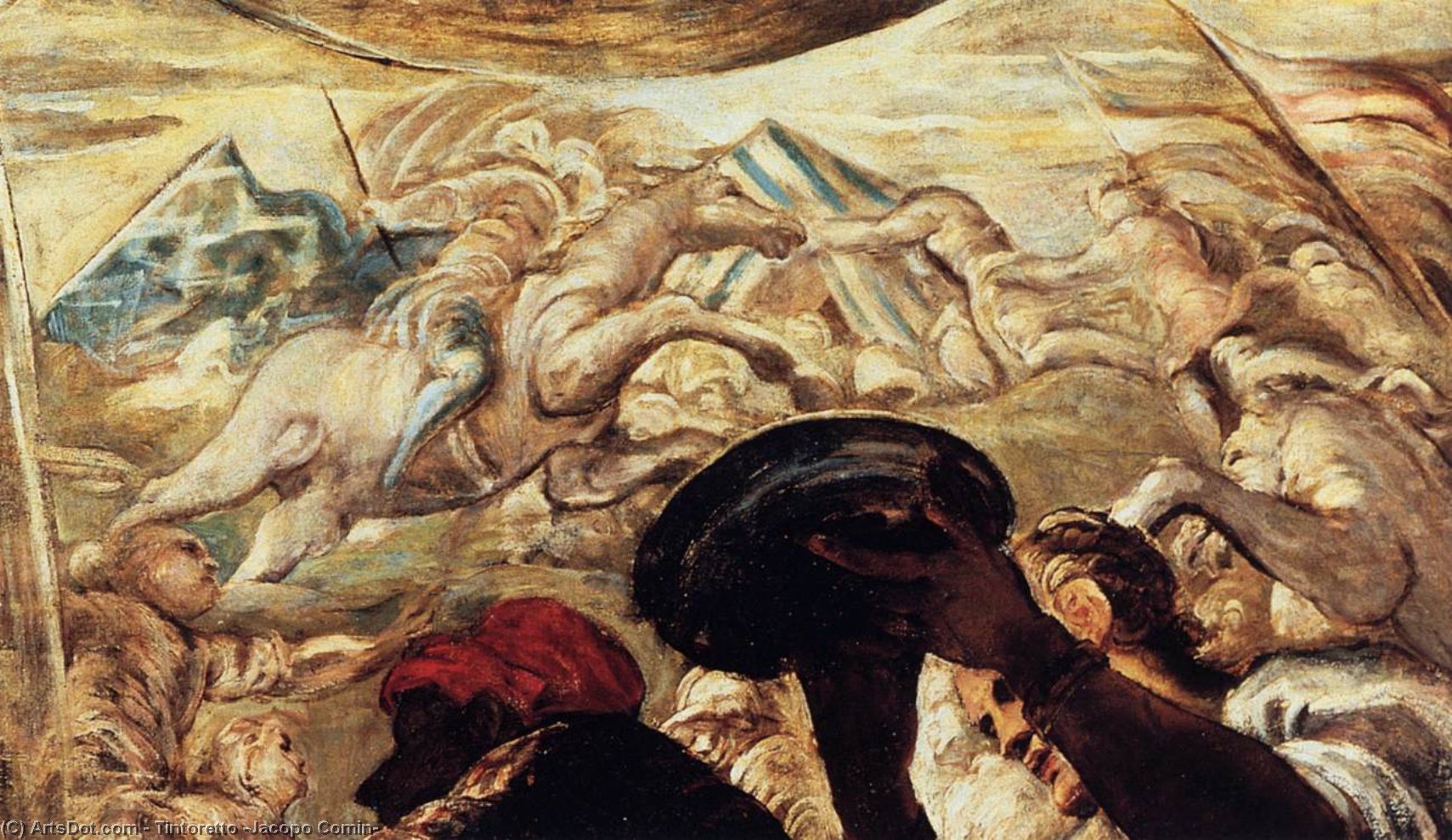 WikiOO.org - Encyclopedia of Fine Arts - Malba, Artwork Tintoretto (Jacopo Comin) - Moses Drawing Water from the Rock (detail)