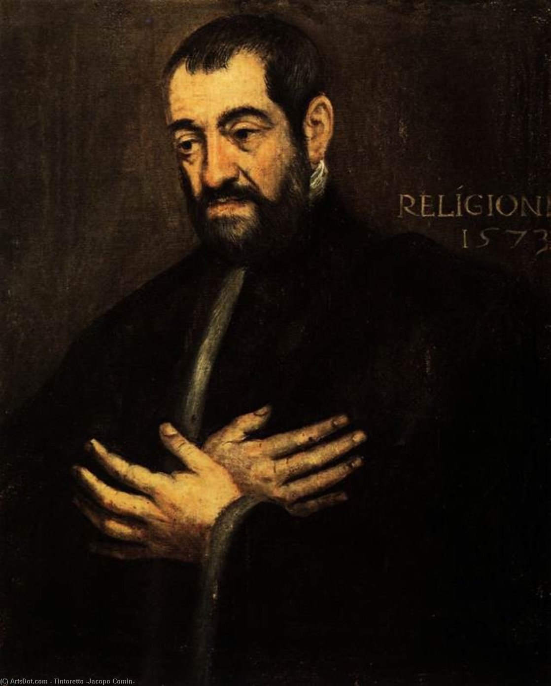 WikiOO.org - Enciclopedia of Fine Arts - Pictura, lucrări de artă Tintoretto (Jacopo Comin) - Portrait of a Man