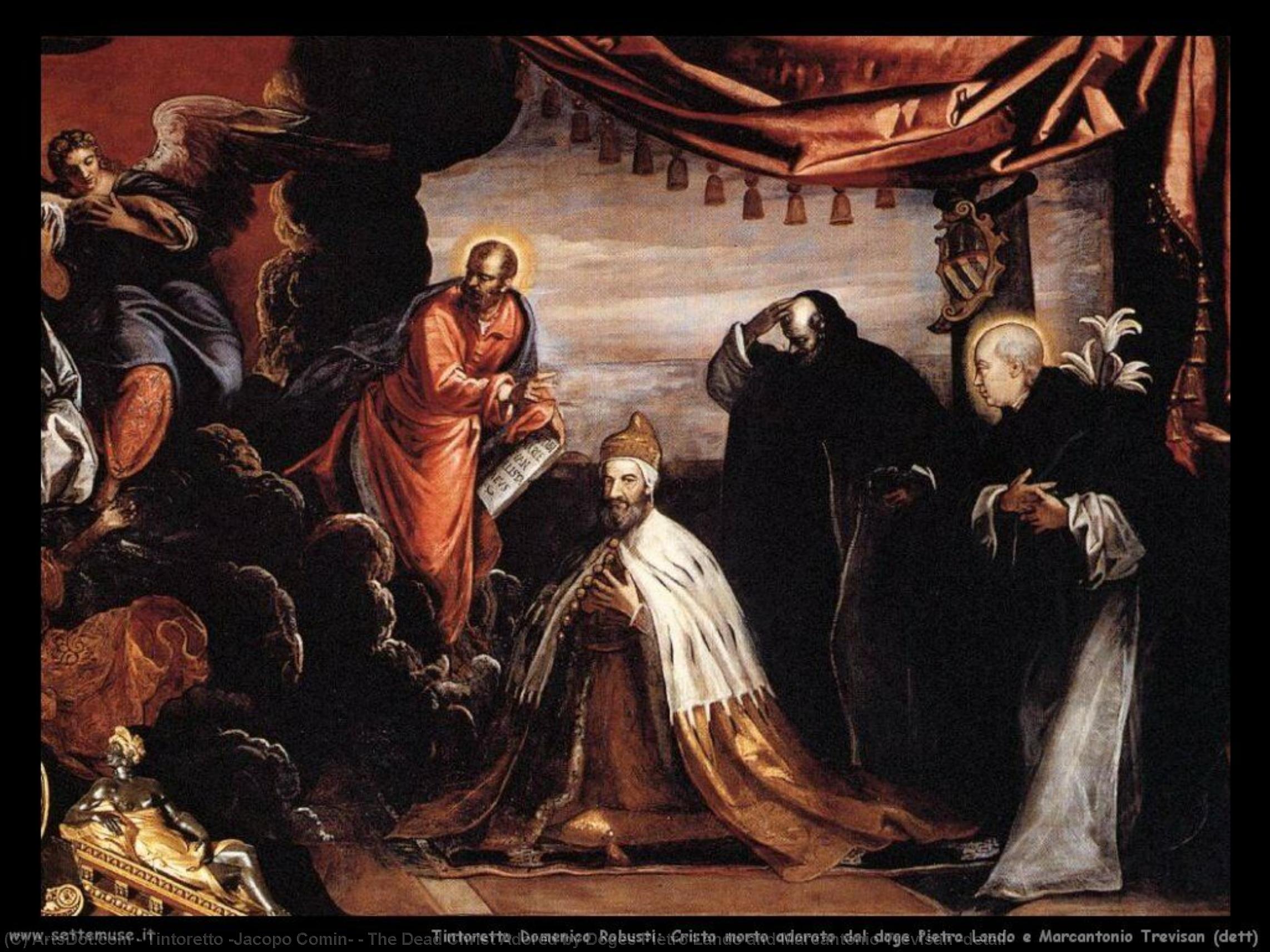 WikiOO.org - Encyclopedia of Fine Arts - Malba, Artwork Tintoretto (Jacopo Comin) - The Dead Christ Adored by Doges Pietro Lando and Marcantonio Trevisan (detail)