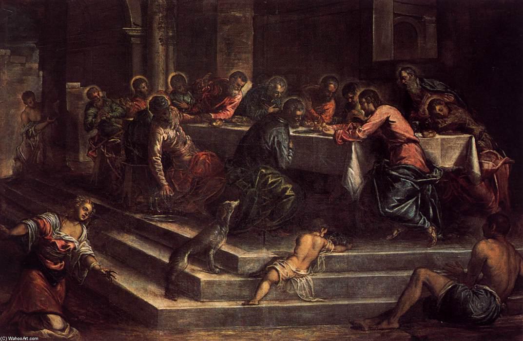 Wikioo.org - สารานุกรมวิจิตรศิลป์ - จิตรกรรม Tintoretto (Jacopo Comin) - The Last Supper