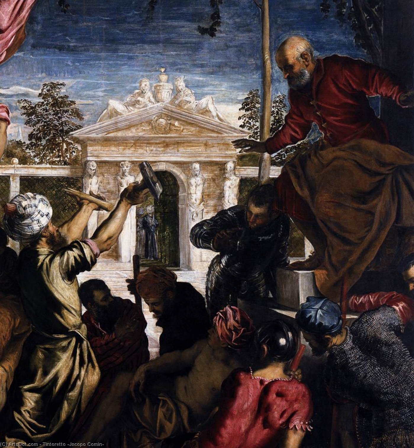 Wikioo.org - สารานุกรมวิจิตรศิลป์ - จิตรกรรม Tintoretto (Jacopo Comin) - The Miracle of St Mark Freeing the Slave (detail)