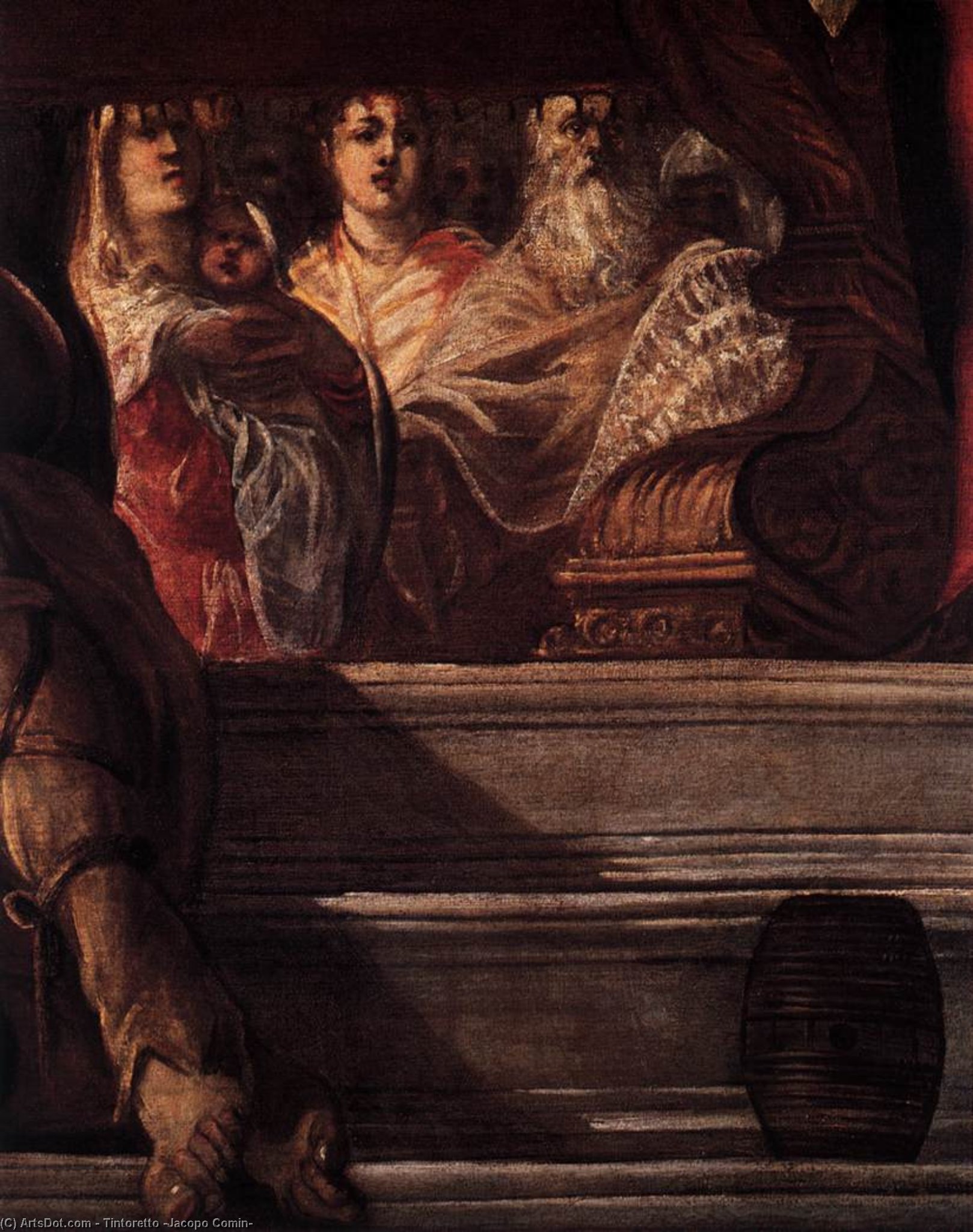 Wikioo.org – La Enciclopedia de las Bellas Artes - Pintura, Obras de arte de Tintoretto (Jacopo Comin) - el presentación de cristo en el templo Detalle