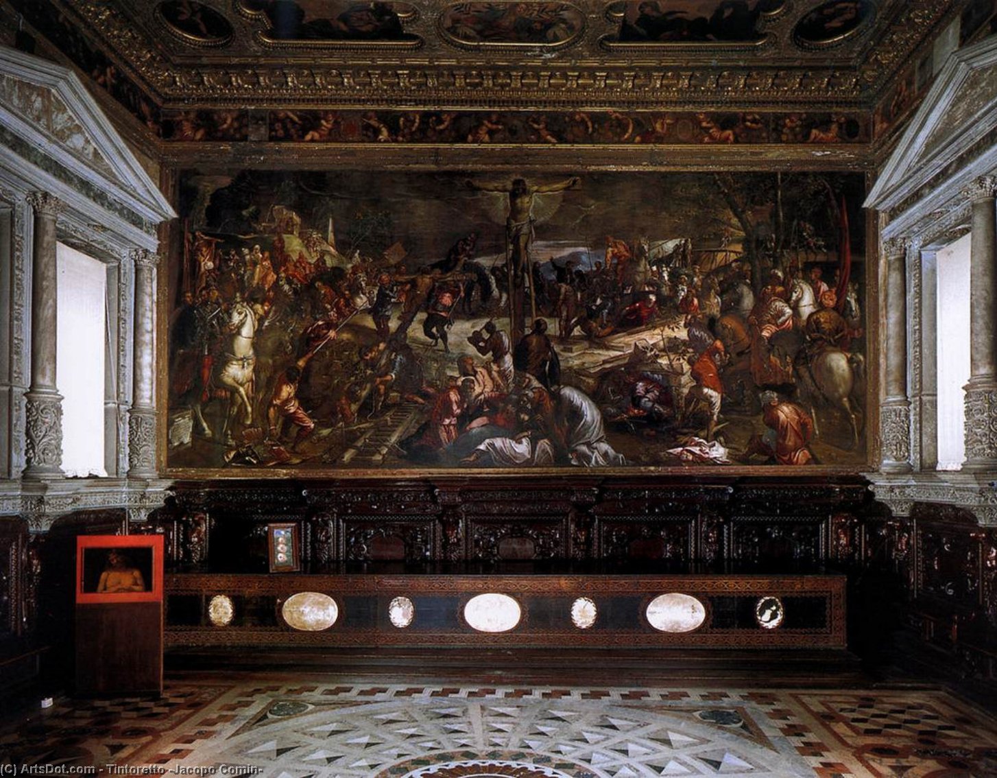 Wikoo.org - موسوعة الفنون الجميلة - اللوحة، العمل الفني Tintoretto (Jacopo Comin) - The Sala dell'Albergo
