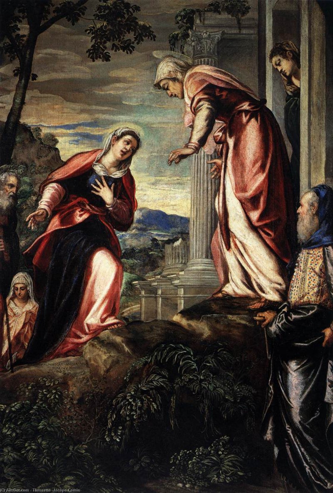 Wikioo.org - The Encyclopedia of Fine Arts - Painting, Artwork by Tintoretto (Jacopo Comin) - The Visitation (detail)
