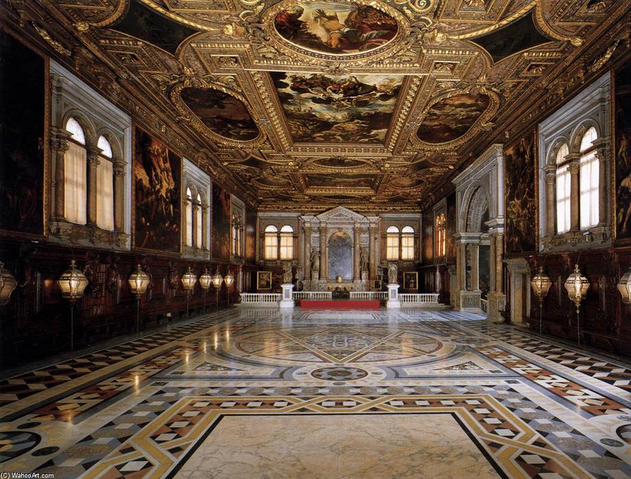 Wikioo.org - The Encyclopedia of Fine Arts - Painting, Artwork by Tintoretto (Jacopo Comin) - View of the Sala Superiore