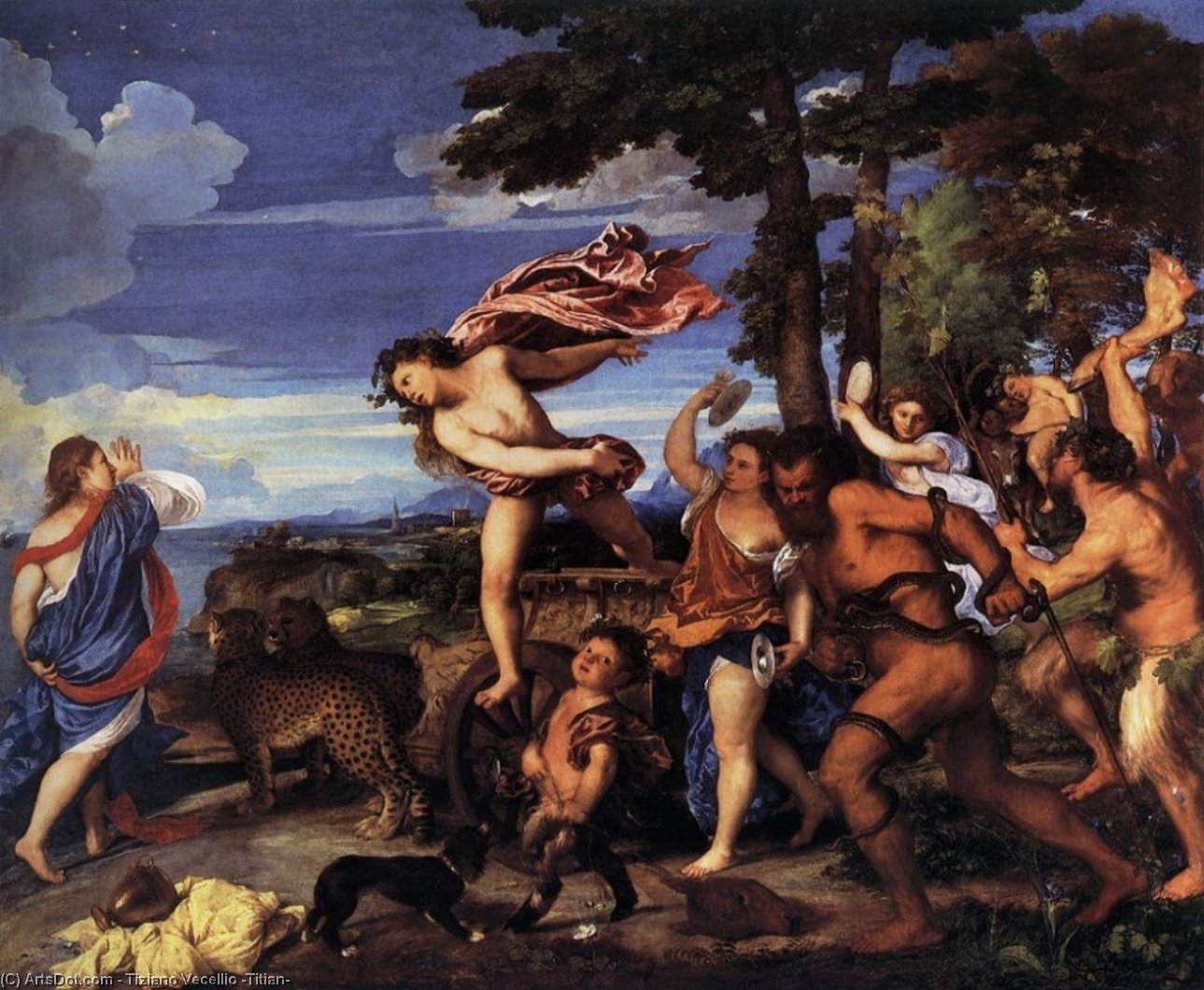 WikiOO.org - Encyclopedia of Fine Arts - Maleri, Artwork Tiziano Vecellio (Titian) - Bacchus and Ariadne