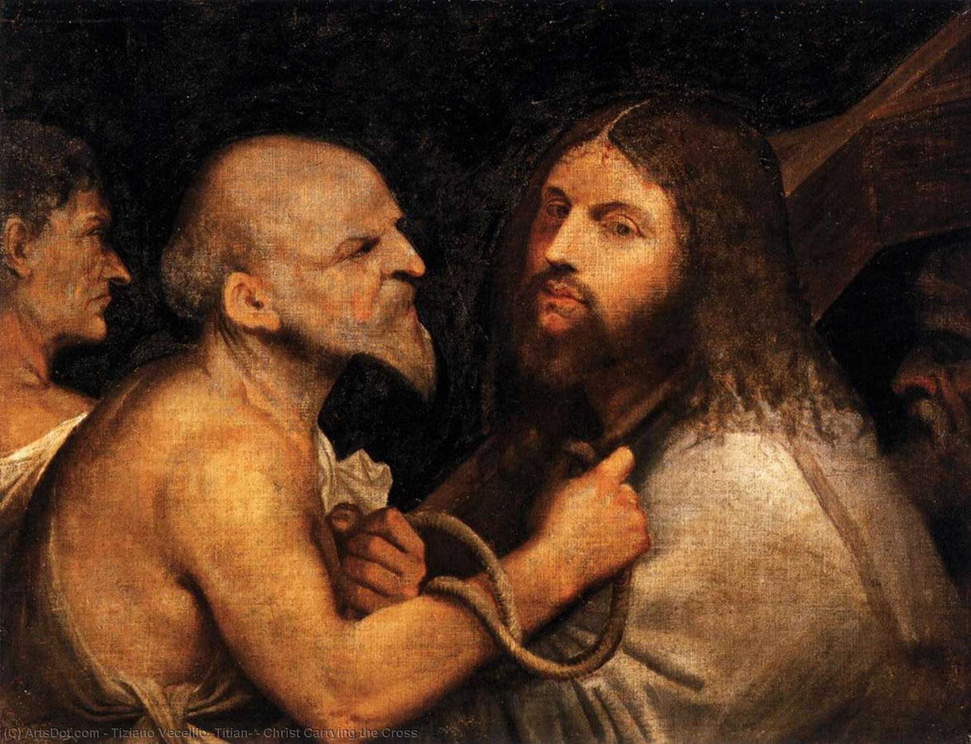 WikiOO.org – 美術百科全書 - 繪畫，作品 Tiziano Vecellio (Titian) - 基督背着十字架