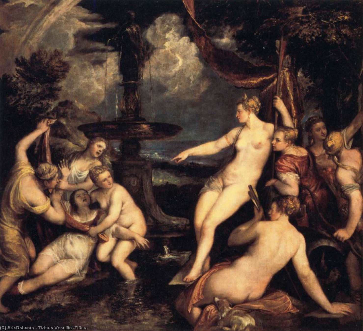 Wikioo.org – La Enciclopedia de las Bellas Artes - Pintura, Obras de arte de Tiziano Vecellio (Titian) - diana y calisto