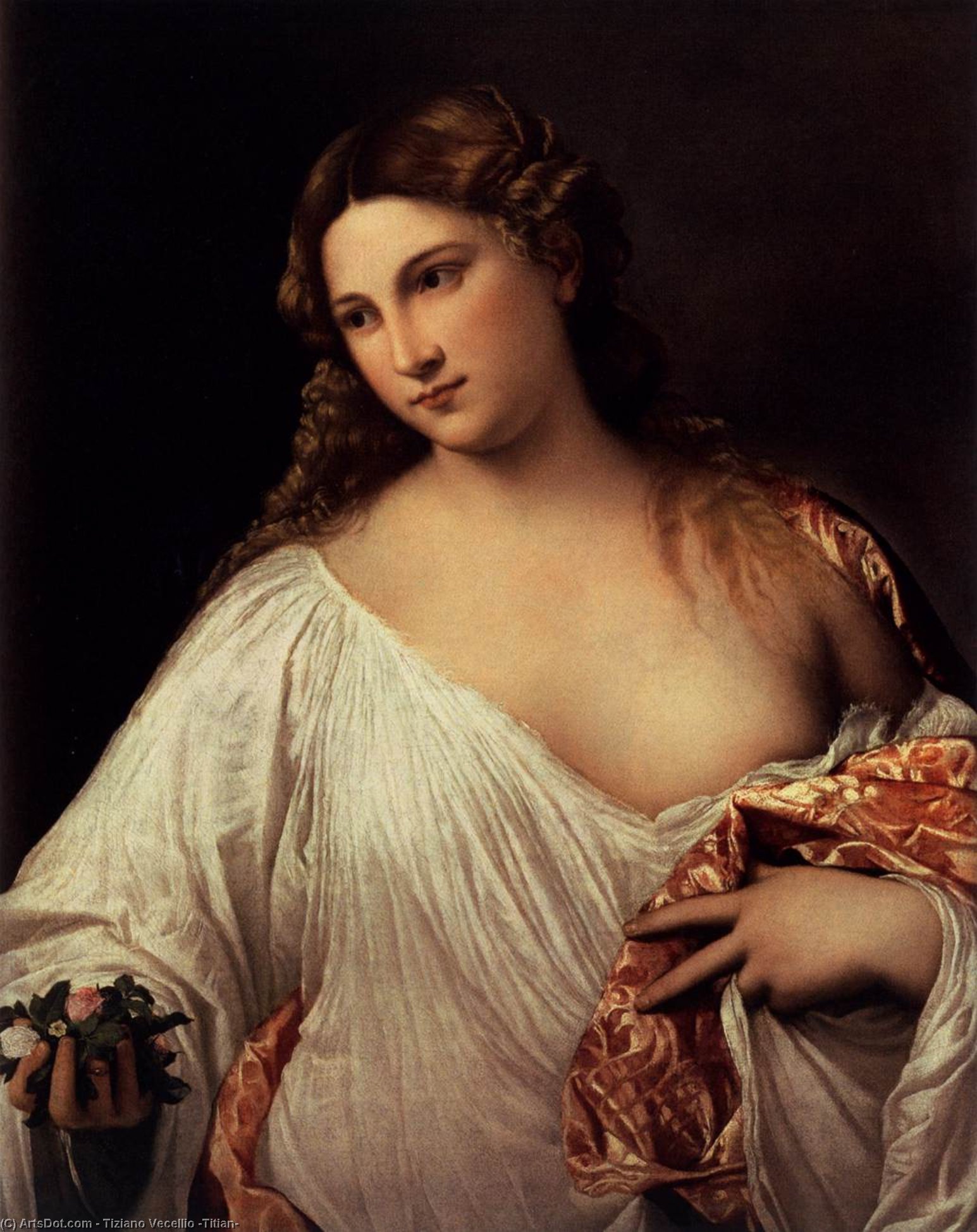 WikiOO.org - 百科事典 - 絵画、アートワーク Tiziano Vecellio (Titian) - フローラ