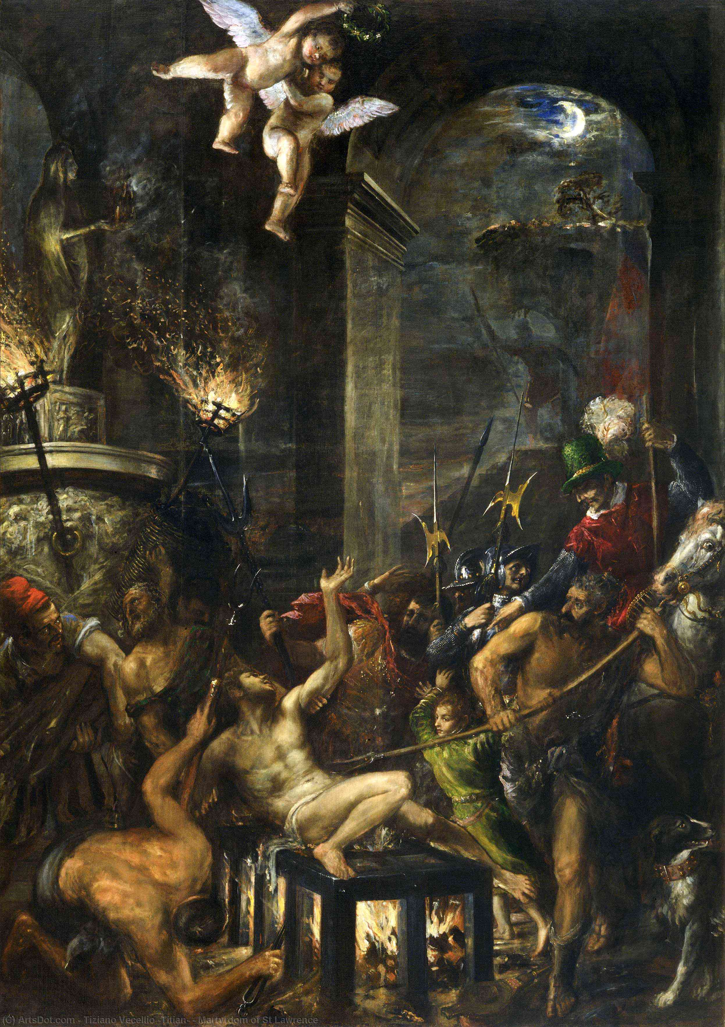 Wikioo.org - The Encyclopedia of Fine Arts - Painting, Artwork by Tiziano Vecellio (Titian) - Martyrdom of St Lawrence