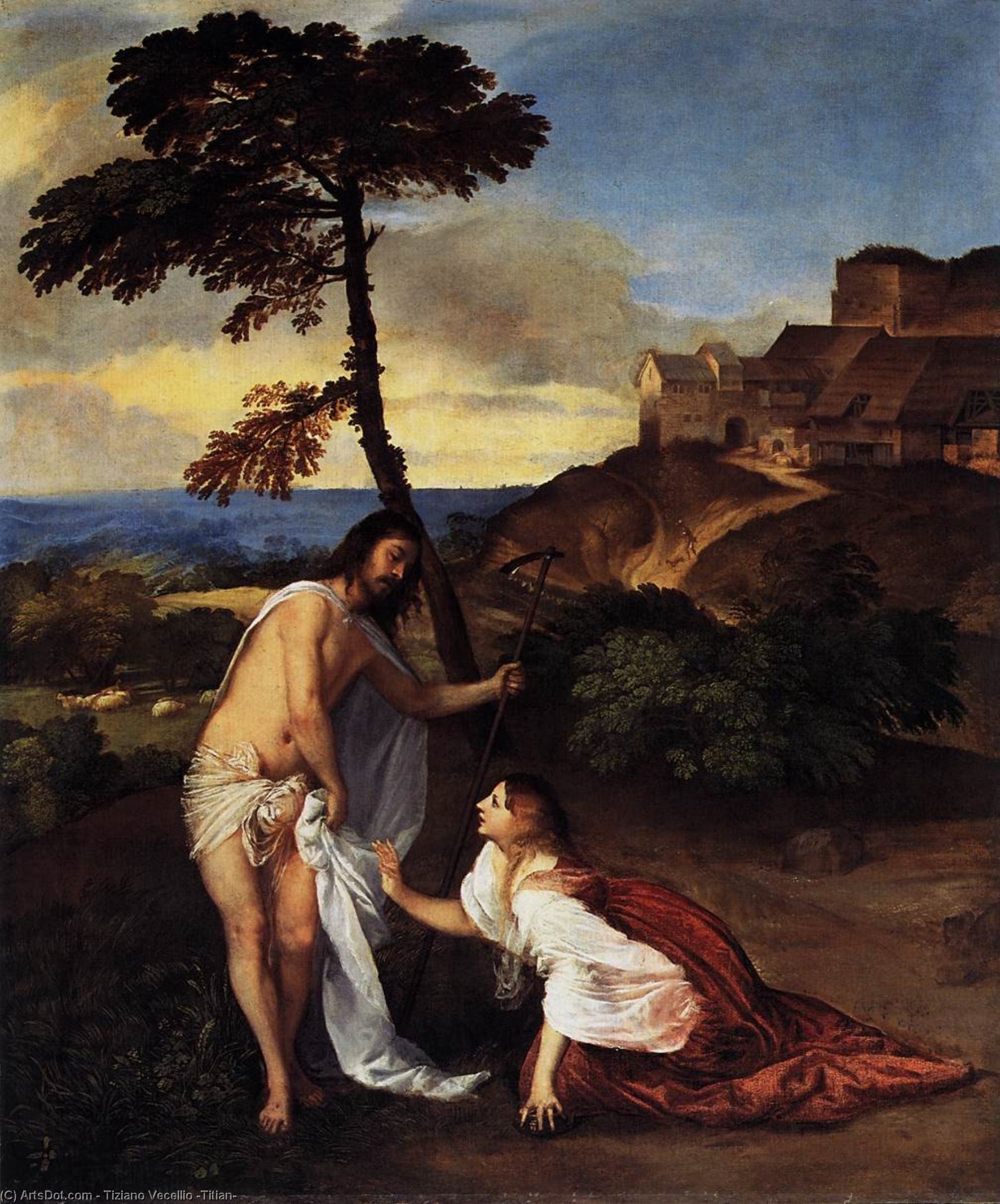 WikiOO.org – 美術百科全書 - 繪畫，作品 Tiziano Vecellio (Titian) - 诺丽·坦格