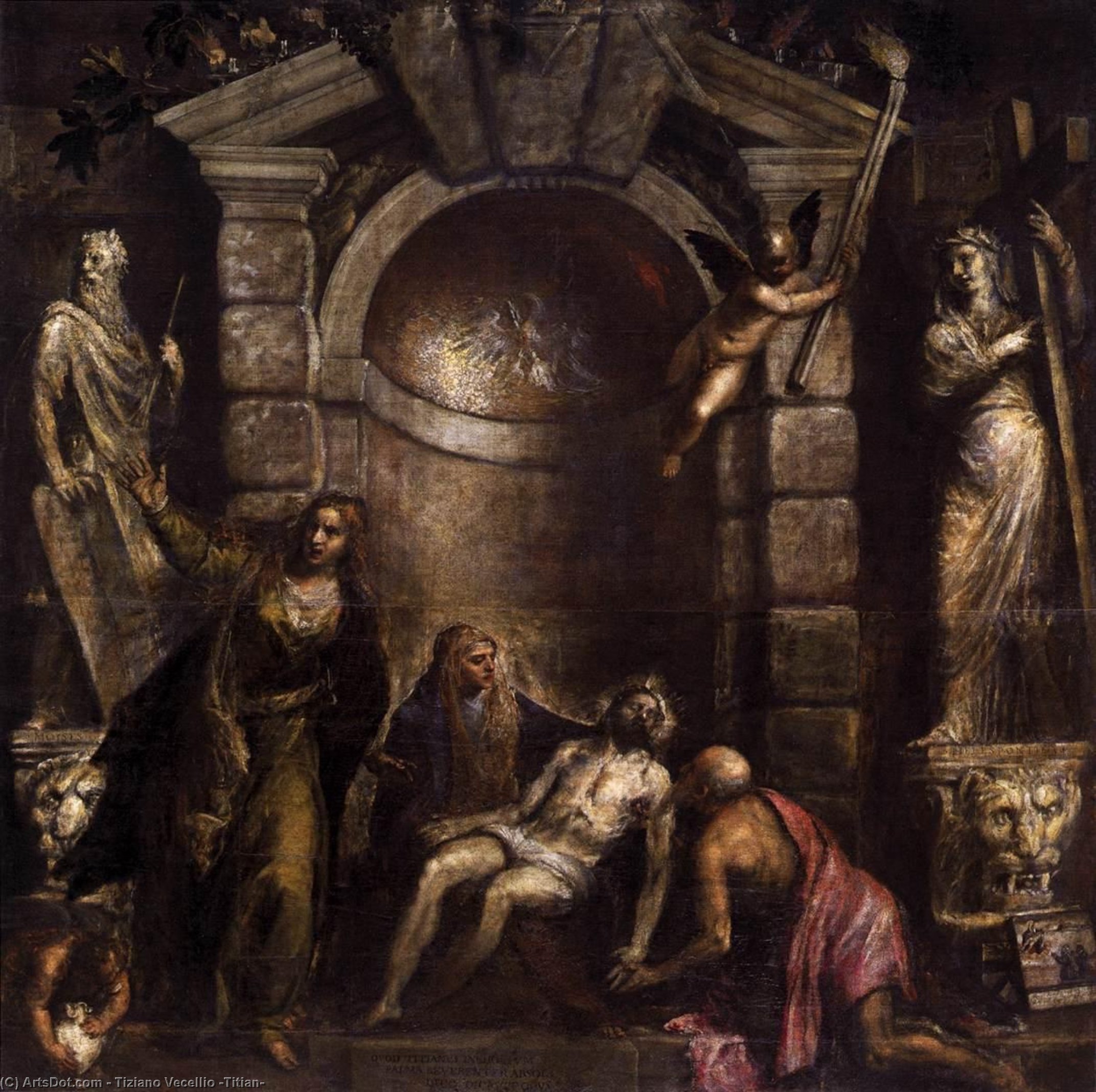 WikiOO.org – 美術百科全書 - 繪畫，作品 Tiziano Vecellio (Titian) - 圣母怜子图