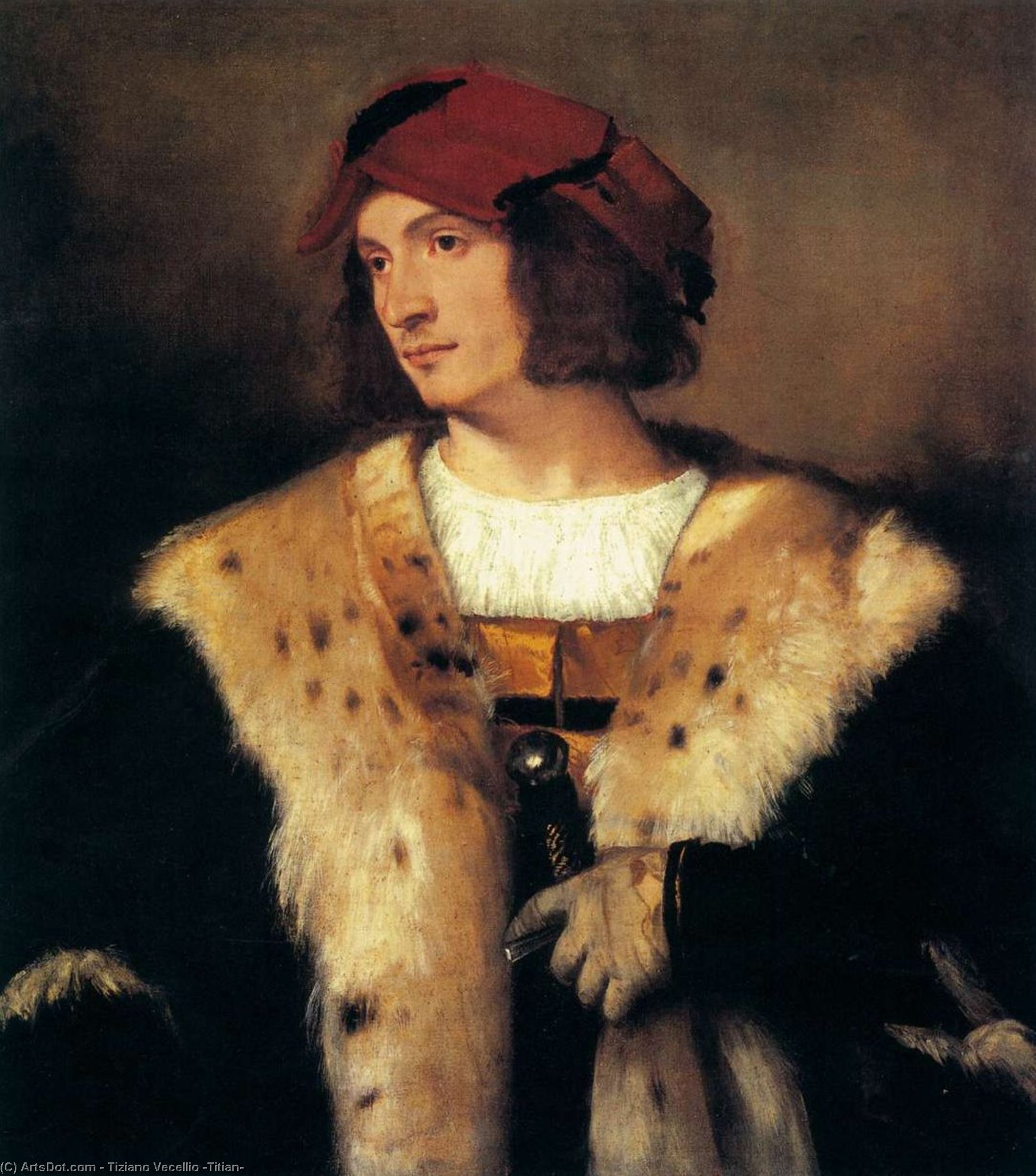 Wikioo.org - The Encyclopedia of Fine Arts - Painting, Artwork by Tiziano Vecellio (Titian) - Portrait of a Man in a Red Cap