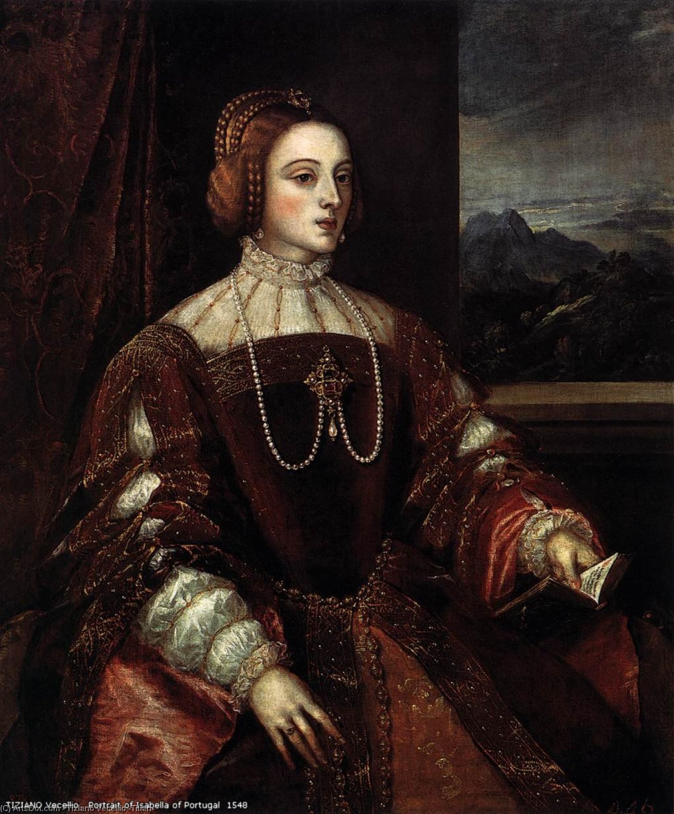 Wikioo.org - The Encyclopedia of Fine Arts - Painting, Artwork by Tiziano Vecellio (Titian) - Portrait of Isabella of Portugal
