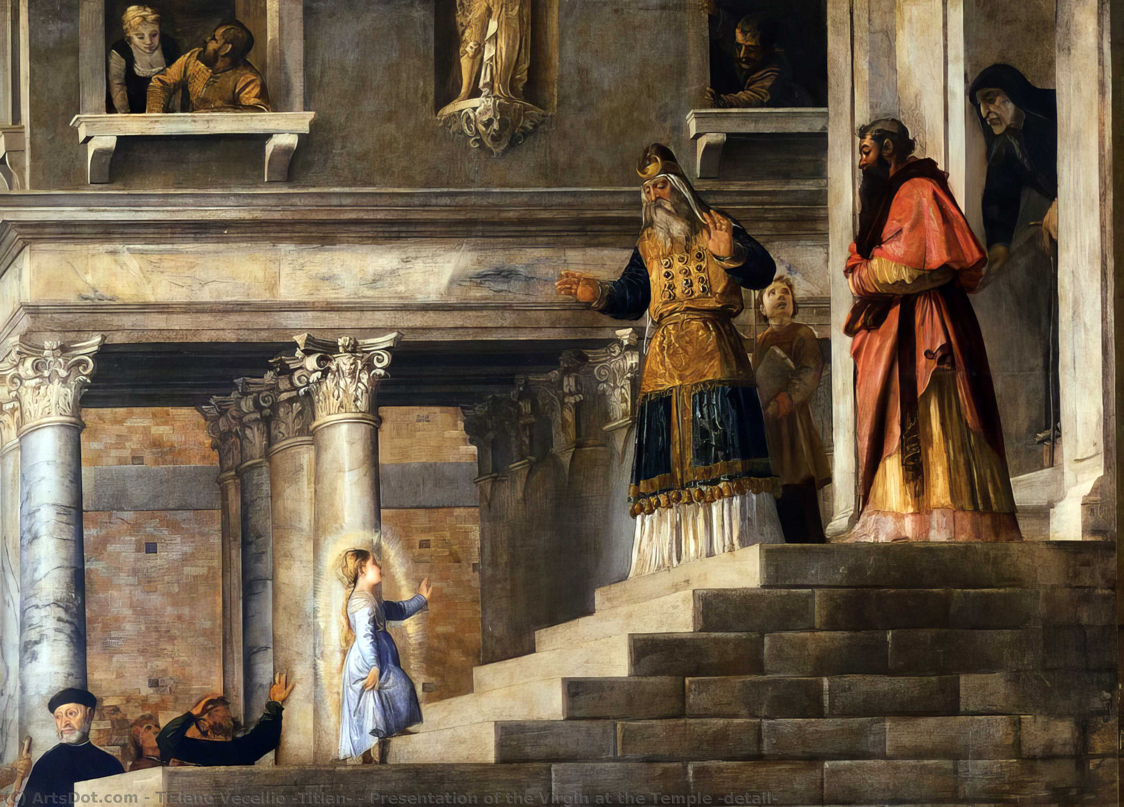 Wikioo.org - The Encyclopedia of Fine Arts - Painting, Artwork by Tiziano Vecellio (Titian) - Presentation of the Virgin at the Temple (detail)
