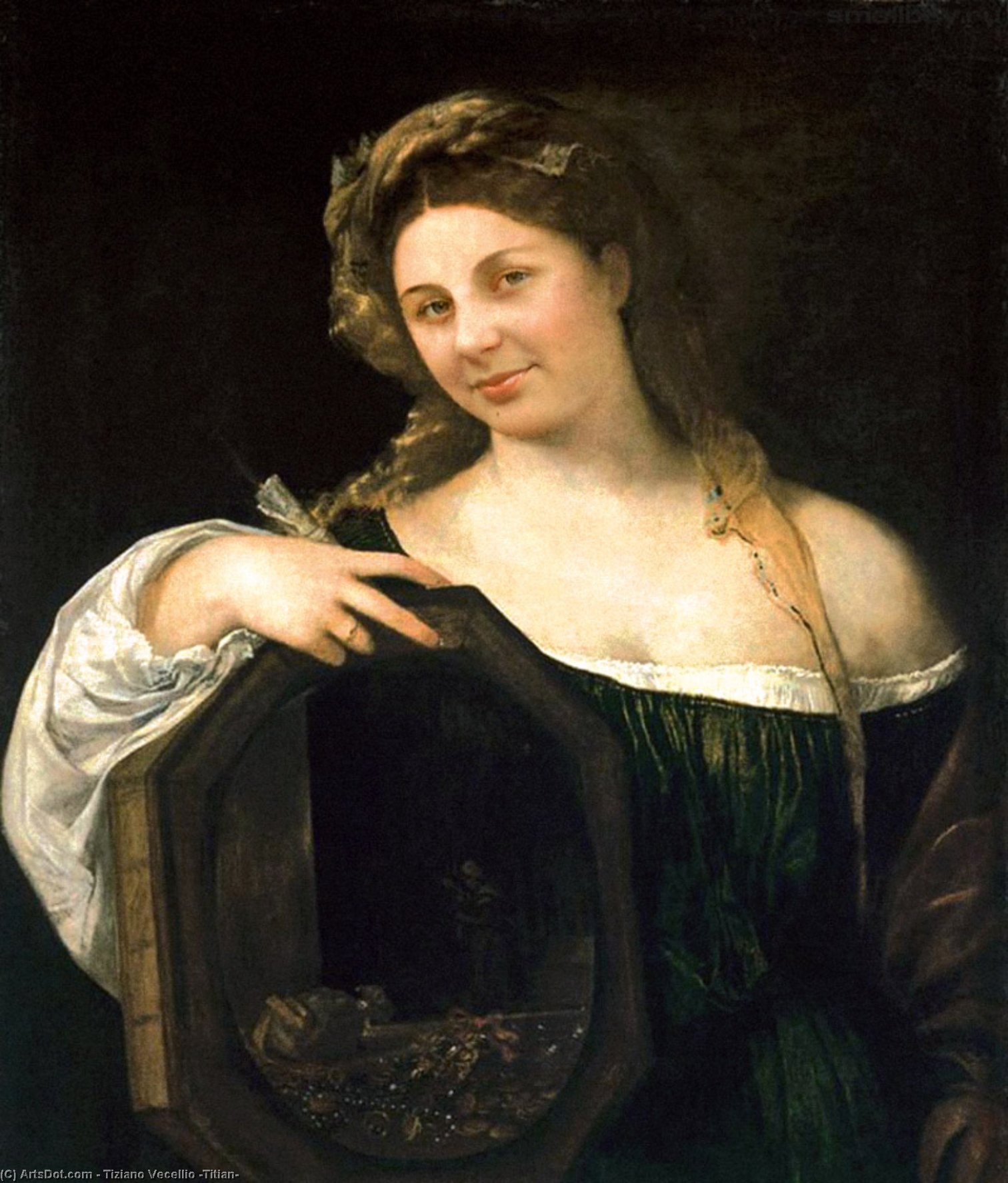 Wikioo.org - Bách khoa toàn thư về mỹ thuật - Vẽ tranh, Tác phẩm nghệ thuật Tiziano Vecellio (Titian) - Profane Love (Vanity)