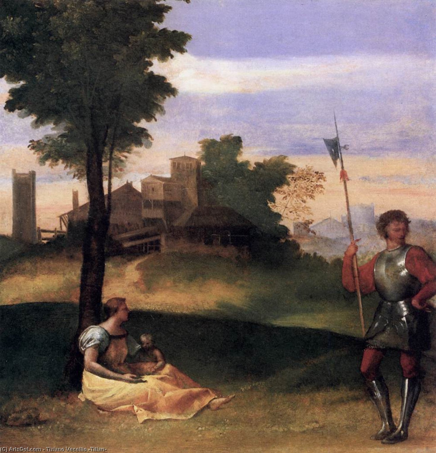 WikiOO.org - אנציקלופדיה לאמנויות יפות - ציור, יצירות אמנות Tiziano Vecellio (Titian) - Rustic Idyll