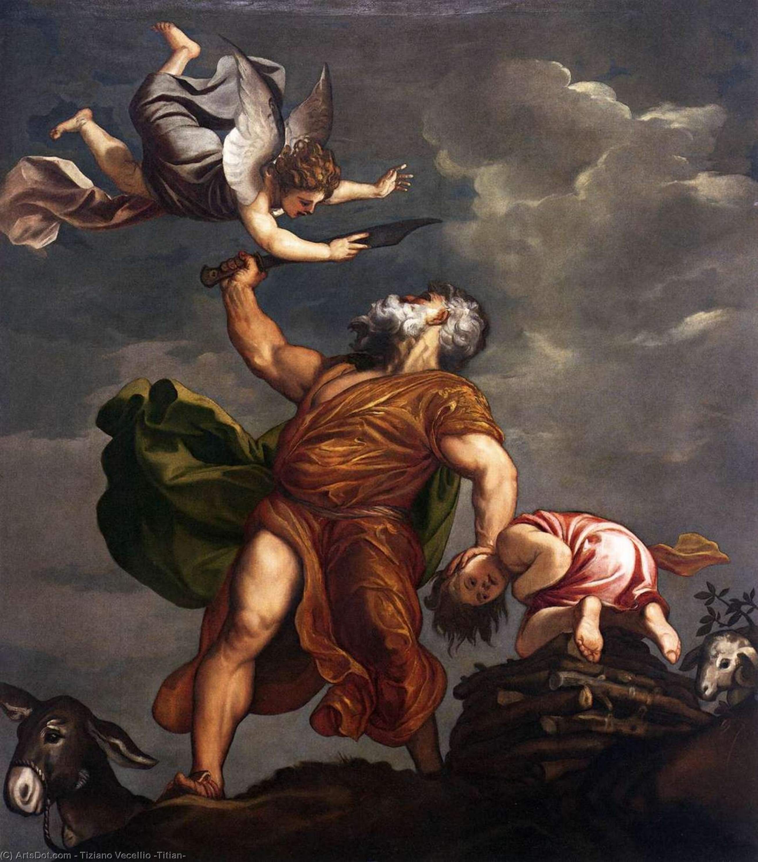 Wikioo.org - The Encyclopedia of Fine Arts - Painting, Artwork by Tiziano Vecellio (Titian) - Sacrifice of Isaac