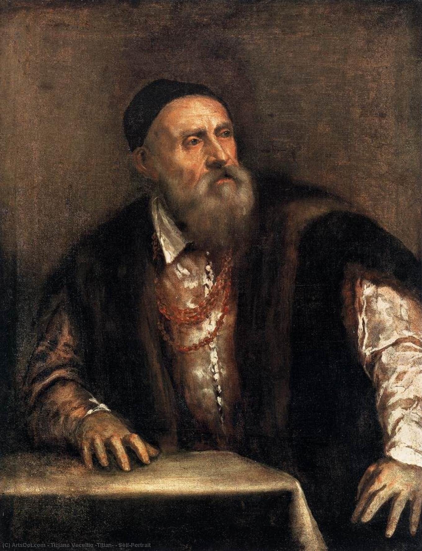 WikiOO.org – 美術百科全書 - 繪畫，作品 Tiziano Vecellio (Titian) - 自画像（）